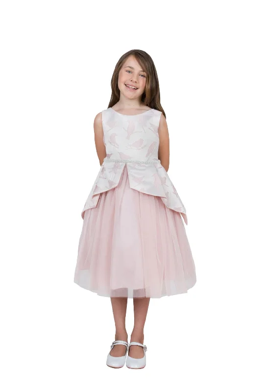 Girl Dress- Bird Pleated Peplum - AS482 Kids Dream