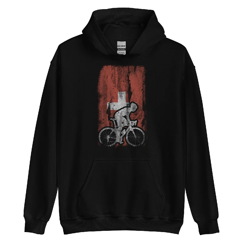 Schweizer Flagge 1 und Radfahren - Unisex Hoodie