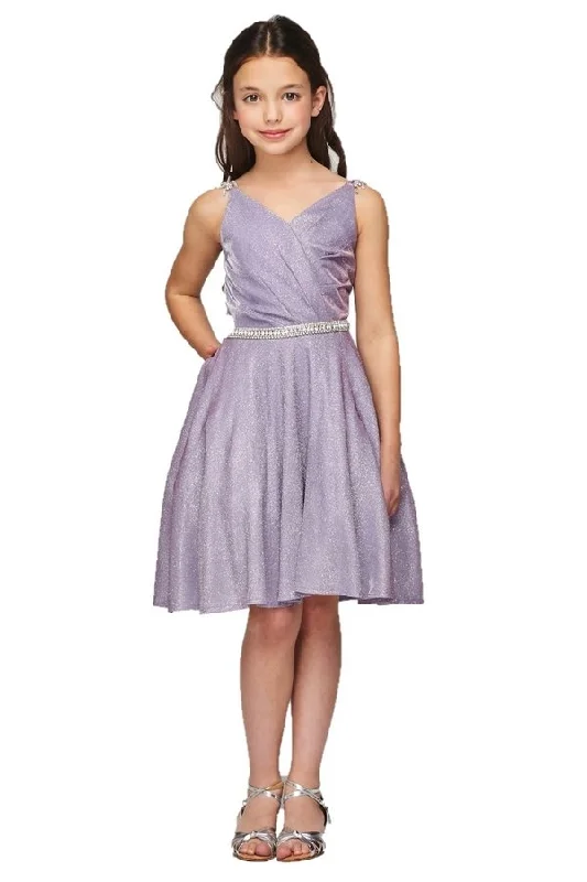 Rhinestone Glitter Metallic Girl Party Dress by Cinderella Couture USA 8014