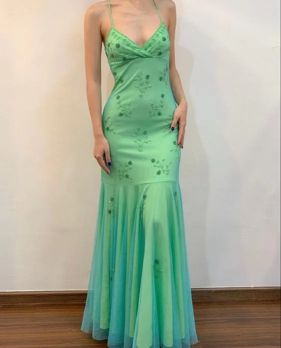 Sexy Light Green 90S Prom Dress