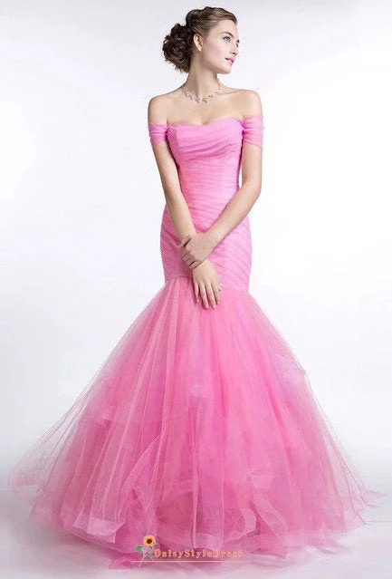 Fit and Flare Hot Pink Prom Dress