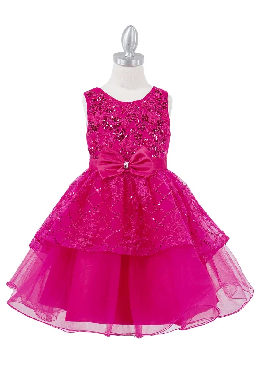 Sleeveless Sequin Layered Girl Party Dress by Cinderella Couture USA AS9131