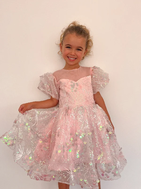 Enchanted Mermaid Sequins Luxe Tulle Dress - Pink (preorder)