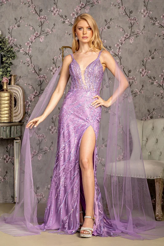 Glitter Sequin Mermaid Leg Slit Women Formal Dress by GLS by Gloria - GL3369 - Special Occasion/Curves