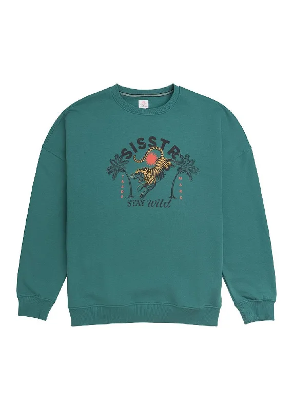 Sisstrevolution Stay Wild Crew Fleece - Vintage Green