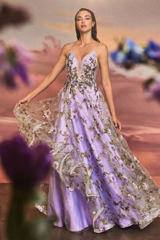 Organza Printed A-Line Gown by Andrea & Leo Couture A1135 Penelope Gown - Special Occasion