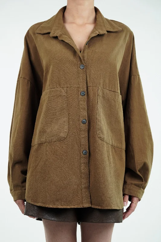 Oversized Shacket With Patch Pockets