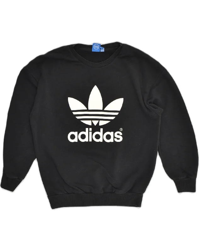 ADIDAS Womens Graphic Sweatshirt Jumper UK 8 Small  Black Cotton