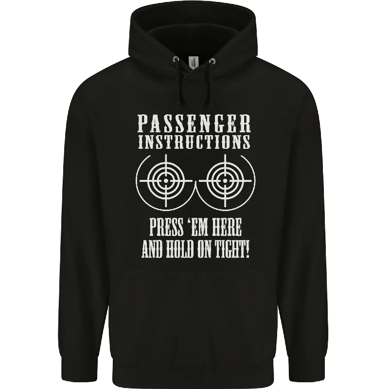 Price Drop Alert Biker Passenger Instructions Motorcycle Mens 80% Cotton Hoodie
