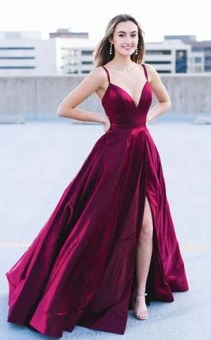 Criss Cross Back Burgundy Prom Dress