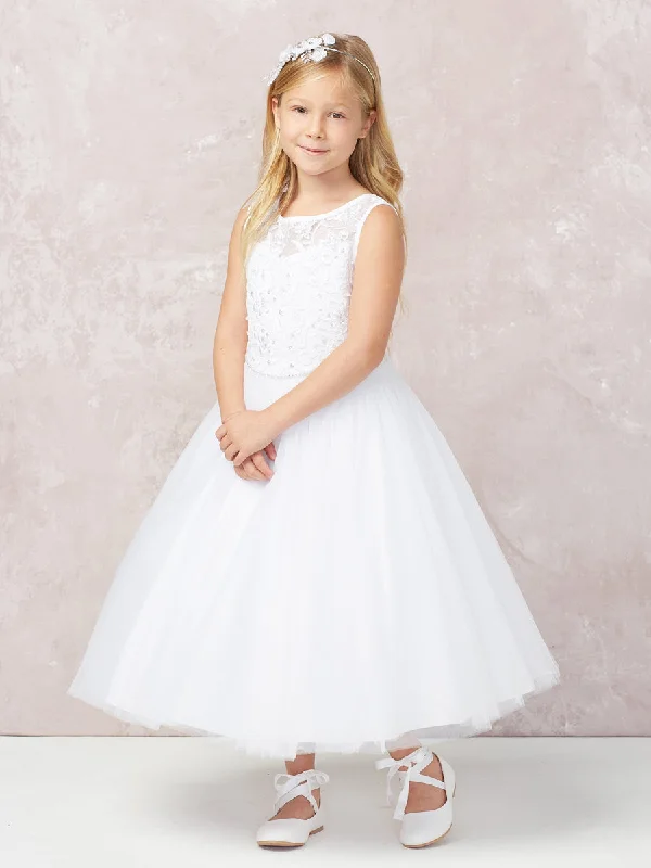 Girl Dress with Applique Bodice Tulle Skirt by TIPTOP KIDS - AS5747