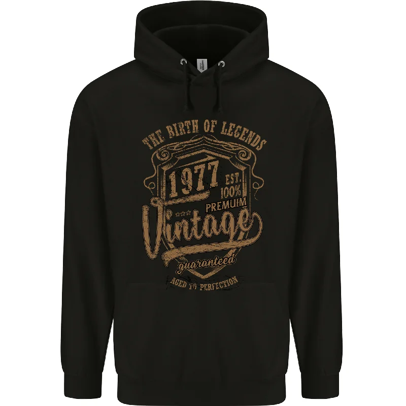 Final Markdown Birth of Legends 47th Birthday 1977 Mens 80% Cotton Hoodie