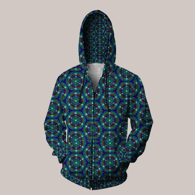 Psychedelic Hoodie (UV/RGB, Eco-Friendly, Unisex, Zip-Up) | SPECTRALTASTIC