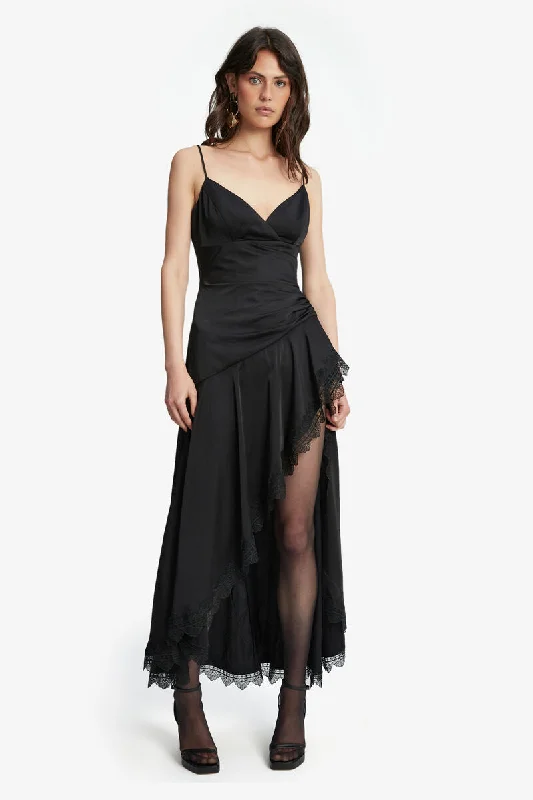 Sexy Slit Black Formal Party Dress