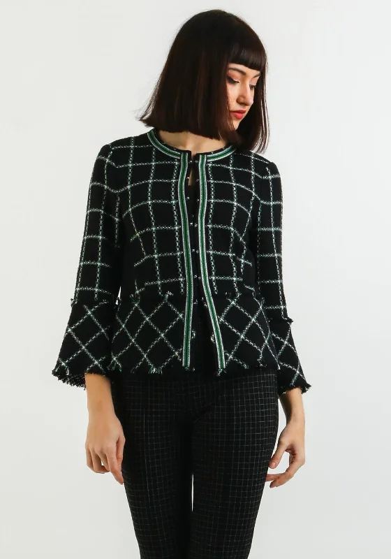 Bianca Checked Knit Jacket, Black