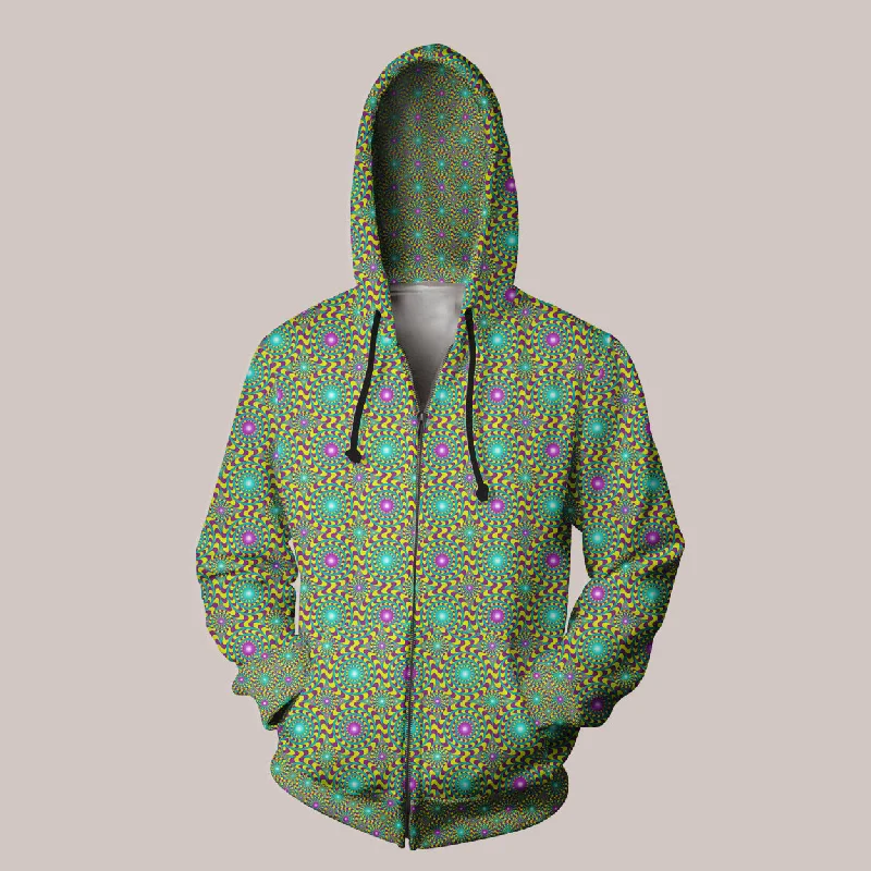 Psychedelic Hoodie (UV/RGB, Eco-Friendly, Unisex, Zip-Up) | TRIP HAZARD