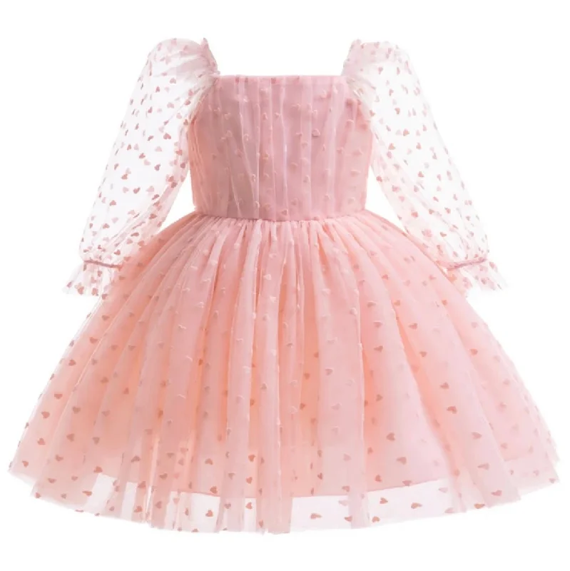 Oh My Heart Luxe Little Girls Tulle Party Dress - Pink