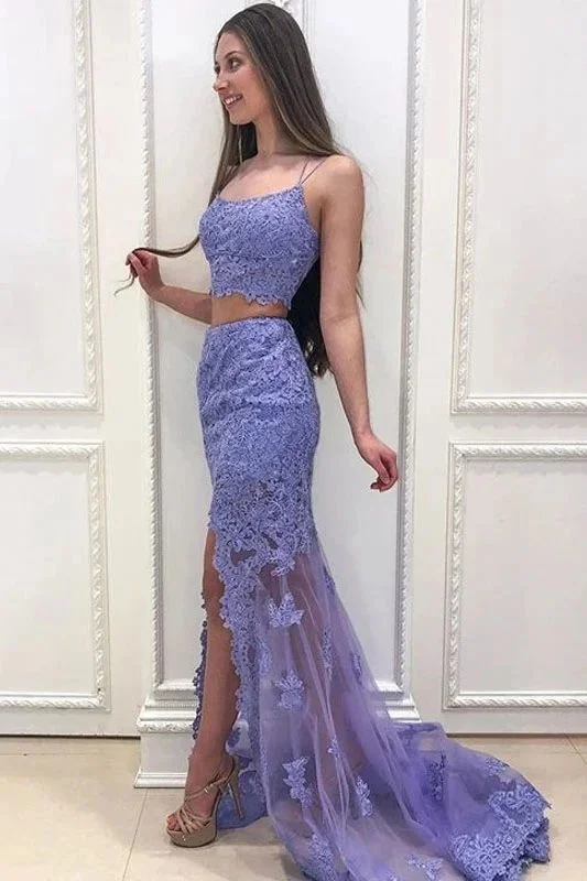 Sheath Two Piece Lavender Pageant Dress