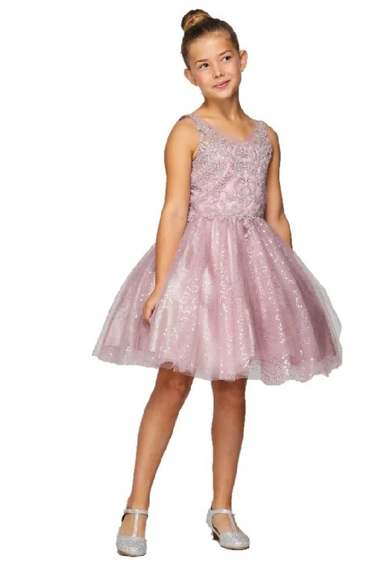 Sequins Tulle Girl Party Dress by Cinderella Couture USA 5088