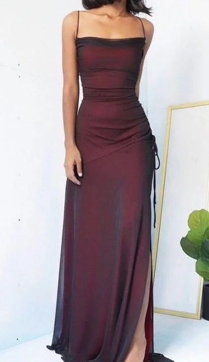 Sexy Slit Square Neckline Party Dress