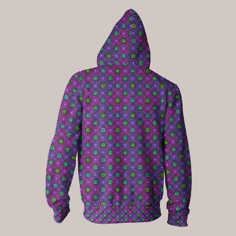 Psychedelic Hoodie (UV/RGB, Eco-Friendly, Unisex, Zip-Up) | LUMINA