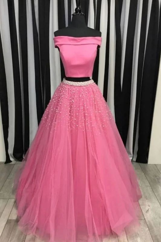 Ball Gown Tulle Two Piece Prom Dress