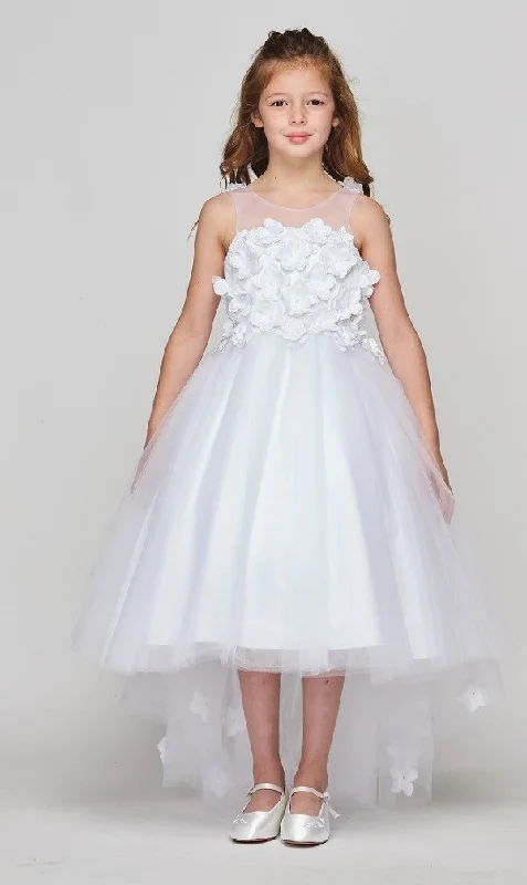 Floral Lace Soft Tulle Flower Girl Dress by Cinderella Couture USA AS5077