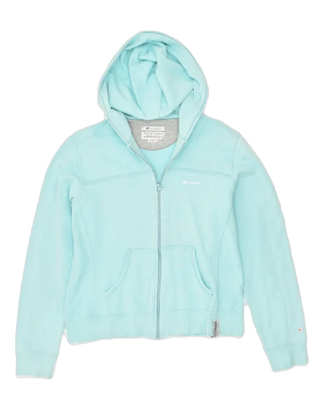 CHAMPION Womens Heritage Classics Zip Hoodie Sweater UK 16 Large Turquoise