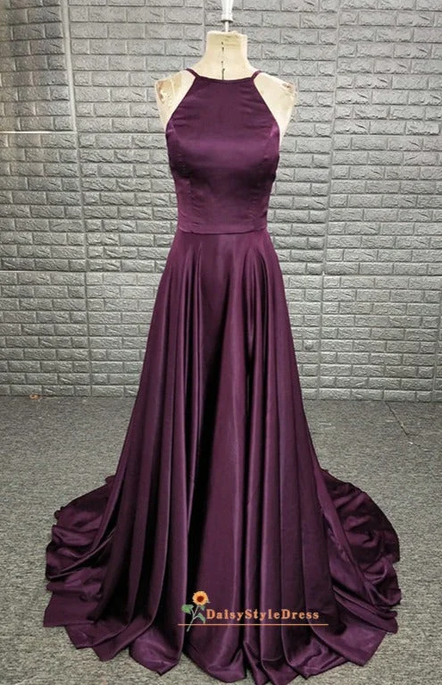 Long Grape Prom Dress