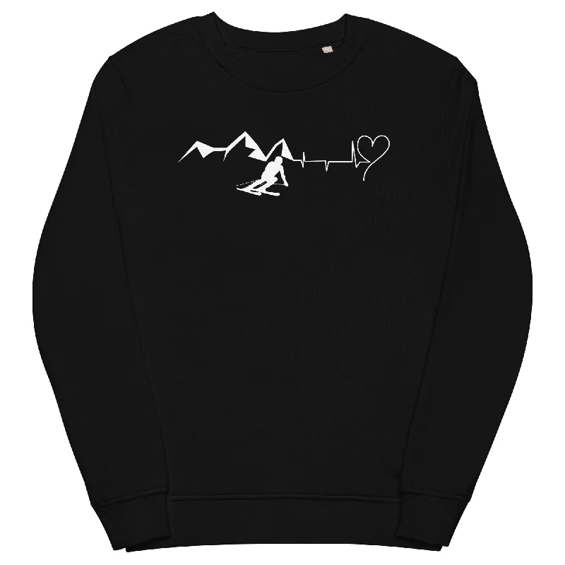 Heart - Heartbeat - Mountain - Skiing - Unisex Premium Organic Sweatshirt