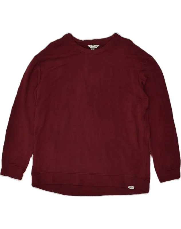 ORVIS Womens Sweatshirt Jumper UK 14 Medium Burgundy Modal