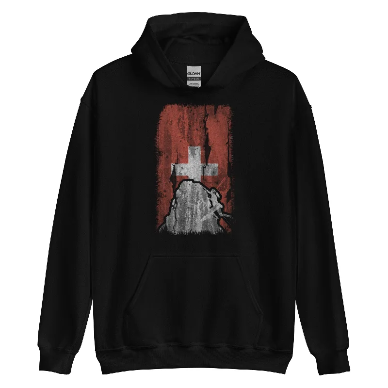 Schweizer Flagge 1 und Klettern - Unisex Hoodie