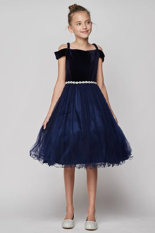 Velvet Tulle Girl Party Dress by Cinderella Couture USA 5057