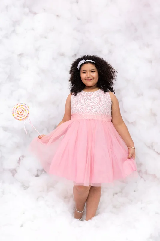 Stretch Lace Tulle Girl Party Dress Plus Size by AS420+ Kids Dream - Girl Formal Dresses