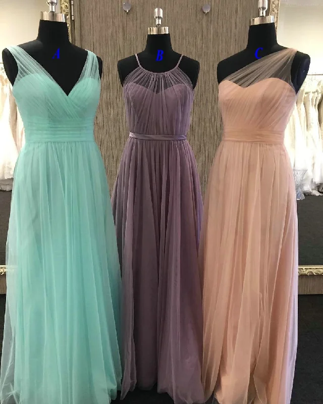 A line Tulle Bridesmaid Dress