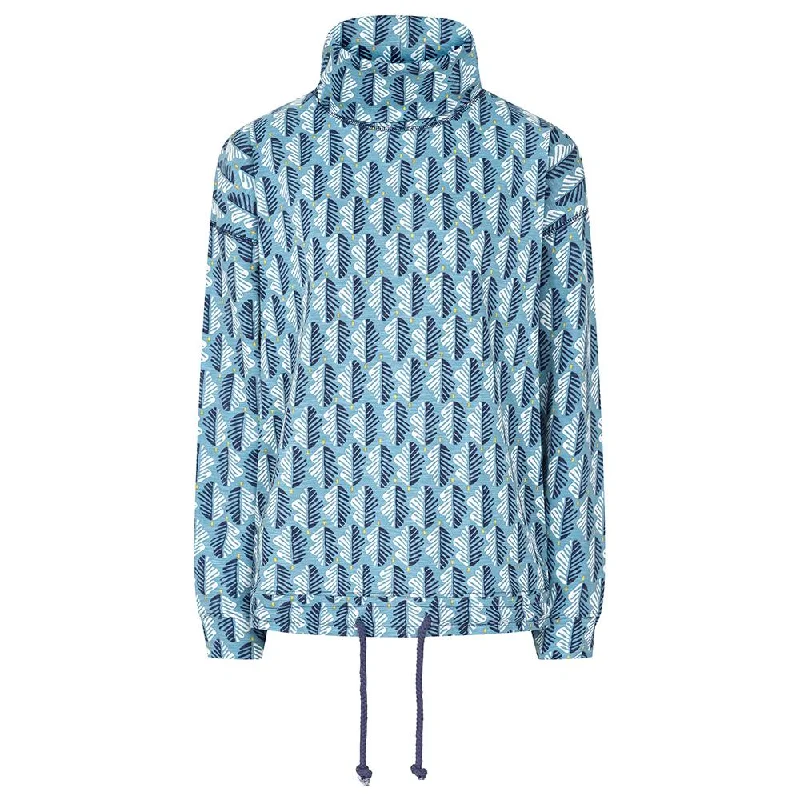 LJ63P - Ladies' Patterned Roll Neck Sweatshirt - Oak Blue